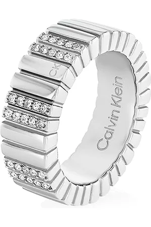 Calvin Klein Bague pour Femme Collection MINIMALISTIC METALS en Acier Inoxydable avec des Cristaux - 35000440C