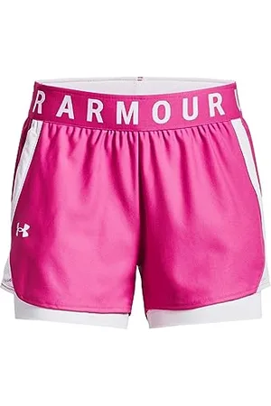 Under Armour Short Play Up 2 en 1 Homme, Rose Rebel/Blanc/Blanc, XXL