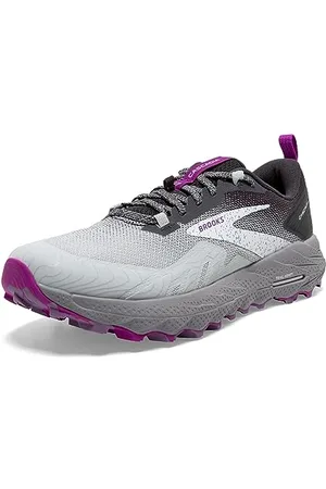 Brooks Femme Cascadia 17 Sneaker, Oyster/Blackened Pearl/Purple, 40 EU