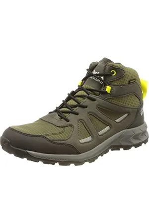 Jack Wolfskin Homme WOODLAND 2 TEXAPORE MID M Chaussure de Marche, Khaki / Vert, 47 EU