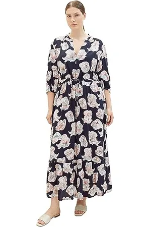 TOM TAILOR Robe Maxi avec Motif et détails à Nouer, , 52 FR Femme