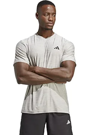 adidas Homme Train Essentials Stretch Training Tee, MGH Solid Grey/White/Black, S Tall