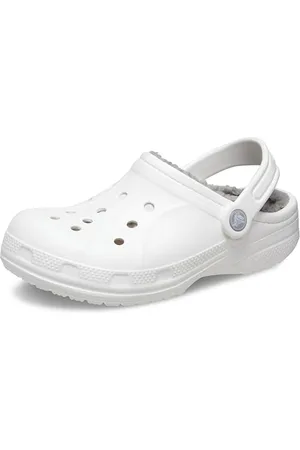 Crocs Unisexe Enfant Ralen Lined Clog K Sabots, White/Light Grey, 24/26 EU