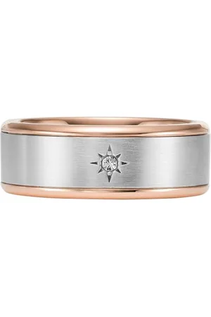 Fossil Bague pour homme, acier inoxydable bicolore
