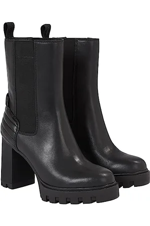 Calvin Klein Femme Platform Chelsea Boot LTH WN YW0YW01140 Bottes mi-Hautes, Noir (Triple Black), 39.5 EU