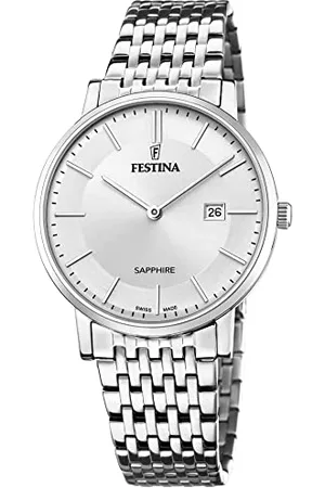 Festina Montre pour Homme F20018/1 Swiss Made Boîtier en Acier Inoxydable Gris Bracelet en Acier Inoxydable Gris
