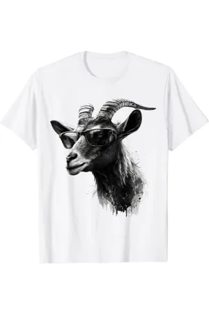 @n!mal Lunettes de soleil chèvre art motif chèvre T-Shirt