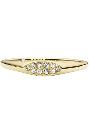 Fossil Bague pour Femme, Bague Empilable en Acier Inoxydable Ton or, , 6