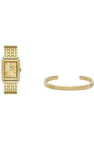 Fossil Montre pour Homme - Bracelet Carraway et Manchette - Mouvement à Trois Aiguilles, Acier Inoxydable doré