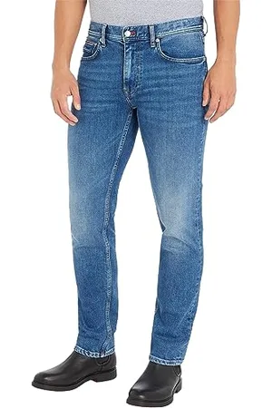 Tommy Hilfiger Homme Jean Straight Stretch, Bleu (Cleve Blue), 33W / 34L