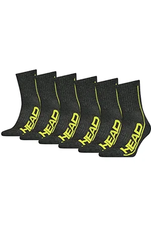 Head Crew Chaussettes, Gris/Vert, 39/42 (Lot de 6) Unisexe