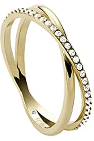Fossil Bague Pour Femme Vintage Iconic, Hauteur : 5.4mm Bague En Acier Inoxydable Doré, JF03752710