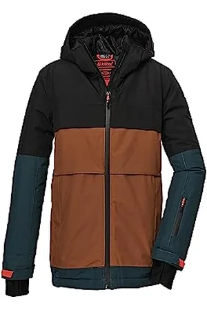 Killtec Garcon Veste de ski/veste fonctionnelle avec capuche et pare-neige, imperméable KSW 126 BYS SKI JCKT, black, 152, 39666-000