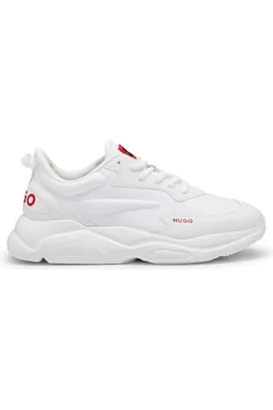 HUGO BOSS Hommes Leon Runn Baskets lacées en mélange de matières avec Similicuir