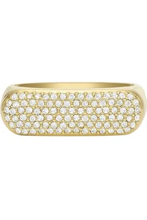 Fossil Bague chevalière en acier inoxydable ton or Heritage D-Link Glitz de pour femme, JF04585710