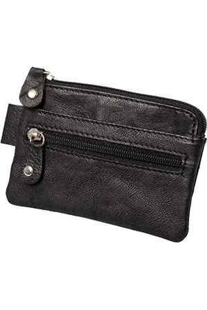 Alassio 42247 Étui à clés en Cuir véritable avec 2 Anneaux Porte-clés, Compartiment supplémentaire à Fermeture éclair et 2 Poches, Organiseur de clés en , env. 7,5 x 10 cm, , ca. 7,5 x 10 x 1
