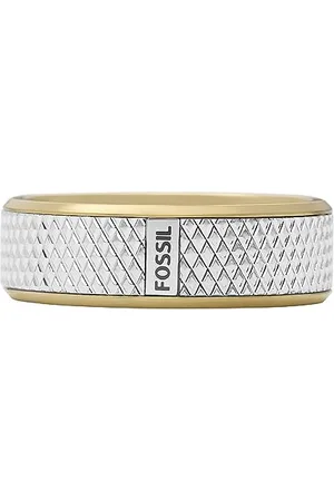 Fossil Bague pour Femme, Bague en Acier Inoxydable Ton or Superposé, , 11