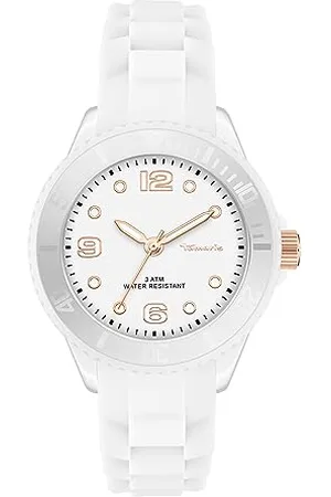 Tamaris TT-0128-PQ Montre Analogique À Quartz Avec Bracelet En Silicone Pour Femme, Blanc