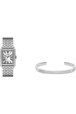 Fossil Montre pour Homme Carraway et Bracelet Manchette - Mouvement à Trois Aiguilles, Acier Inoxydable