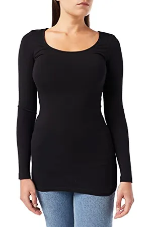 VERO MODA Maxi My Soft - T-Shirt à Manches Longues - Femme - - Large (Taille Fabricant: XL)
