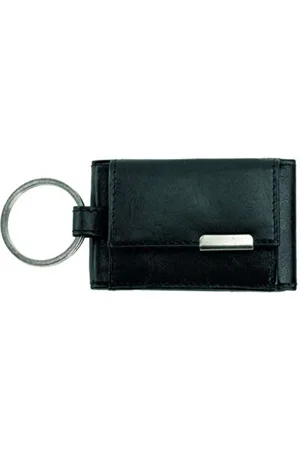 Alassio Mini Geldbörse aus feinem Nappaleder, kleines Portemonnaie mit Metallemblem und Schlüsselring Porte-Monnaie, 8 cm