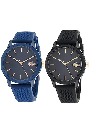 Lacoste Montre Analogique à Quartz pour Femme avec Bracelet en Silicone Marin - 2001067 & Montre Analogique à Quartz pour Femme avec Bracelet en Silicone Noir - 2001064