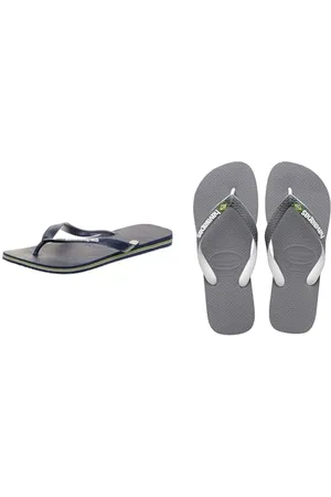 Havaianas Brasil Logo Mixte, (Navy Blue), 41/42 Brasil Mix Unisex Tongs, Gris/Blanc/Blanc, 41/42 EU