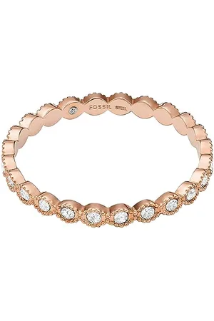 Fossil Bague pour Femme Sadie All Stacked Up, Bague en Acier Inoxydable de Couleur or Rose, , 5