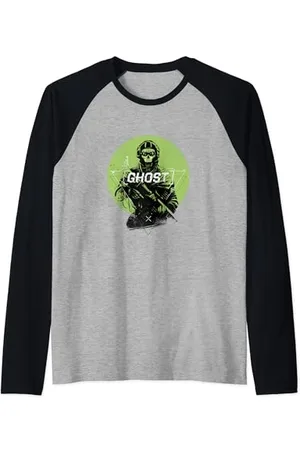 Call of Duty : Modern Warfare 2 Ghost Green Spotlight Shot Manche Raglan