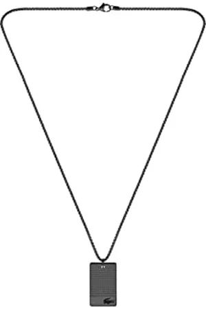 Lacoste Collier avec Pendentif pour Homme Collection STENCIL avec Placage en Noir (IP) - 2040189