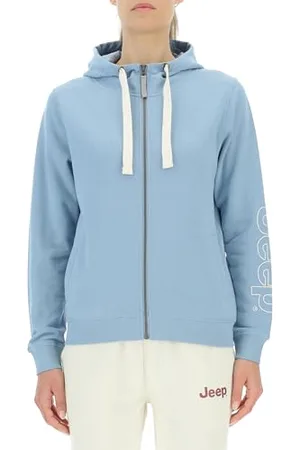 Jeep O102920-Q100 J Sweat Femme ZIPPÉ À Capuche Poches Latérales Outline Impression sur Manche J23W L