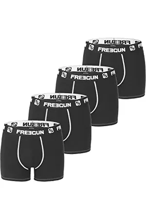 Freegun Caleçon Homme Multi-Sport, Boxer Homme, Doux, Agréable (Lot de 4), , Blanc, Taille L