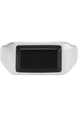 Fossil Bague chevalière en agate noire pour hommes JF04603040