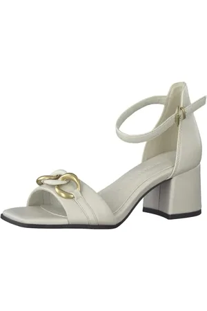 Marco Tozzi Femme Damen 2-2-28317-20 Sandale à Talon, Crème (Cream/Gold), 39 EU