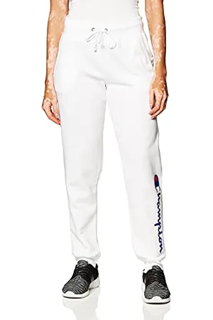 Champion Pantalon de Jogging Powerblend Graphic survêtement, Blanc-Y07459, M Femme