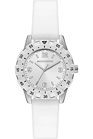 Skechers Montre pour Femmes Doheny, Mouvement à Trois Aiguilles, Boîtier en Alliage Argenté de 34 mm avec Bracelet en Silicone, Sr6241
