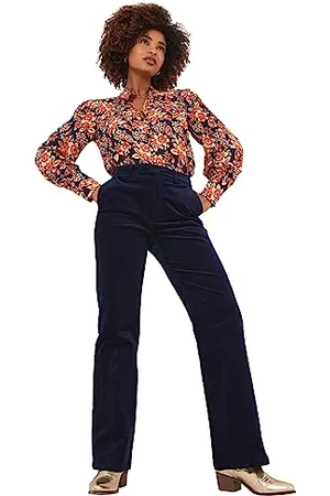 Joe Browns Blue Velvet Moleskin Bootcut Trousers Pantalon décontracté, 40 Femme