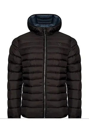Dare 2B Dare 2b Drifter II Mens Baffled / Quilted Jacket Tissu recyclé ripstop imperméable avec capuche et poches inférieures, parfait pour la randonnée, la marche - essentiel au quotidien, Black, S