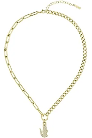 Lacoste Collier pour Femme Collection CROCODILE en Or Jaune avec un Charm en forme de Crocodile - 2040145