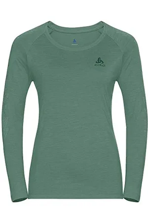 Odlo Col Rond Sweat-Shirt pour Femme, Creme De Menthe-Flower Leaf Print Ss20, XS