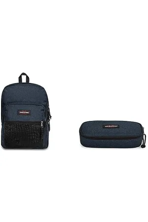 Eastpak Pinnacle Sac à Dos, 42 cm, 38 L, Bleu (Triple Denim) & Oval Single Trousse, 22 cm, Bleu (Triple Denim)