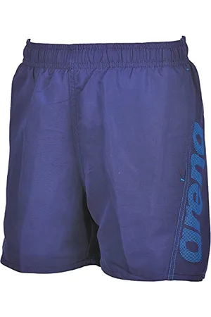 Arena Short de Bain Fundamentals Logo Junior pour Garçons, Maillot de Bain Plage en Tissu Doux à Séchage Rapide, Slip Intégré en Maille Filet