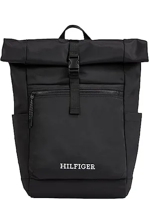 Tommy Hilfiger Homme Sac à Dos Monotype Rolltop Bagage Cabine, Multicolore (Black), Taille Unique