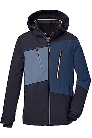 Killtec Garcon Veste de ski/veste fonctionnelle avec capuche amovible et pare-neige, imperméable KSW 174 BYS SKI JCKT, , 116, 39896-000