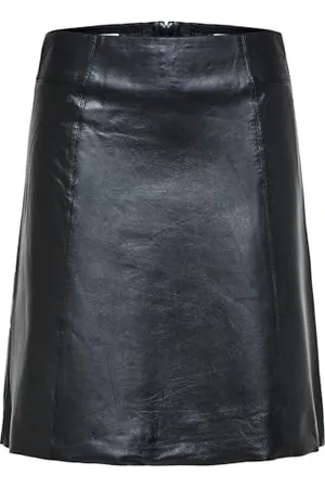 SELECTED Femme Slfnew Ibi Mw Leather Skirt B Noos jupe en cuir, , 40 EU