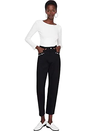Trendyol Homme Taille Haute Mom Jeans, , W36 Femme