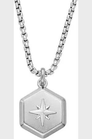 Fossil Collier pour hommes, chaîne en acier inoxydable