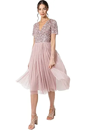 Maya Deluxe Maya Berry Embellished Halter Neck Maxi Dress Robe de Demoiselle d