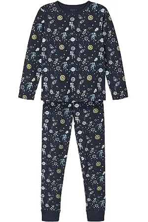 NAME IT Nkmnightset Space Noos Ensemble de Pijama, 134-140 (Lot de 2) Garçon