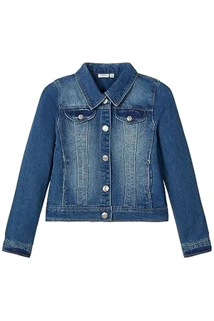 NAME IT NITSTAR RIKA DNM JACKET NMT NOOS, Blouson Fille, Bleu (Medium Blue Denim), 158